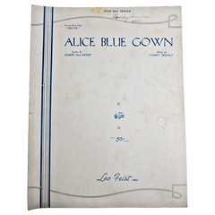 Alice Blue Gown Sheet Music Piano Lyrics 1934 McCarthy Tierney Irene Vintage