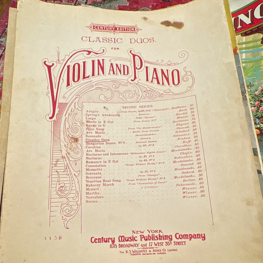 Century Music Classic Duos Second Series Sheet Music Violin Piano Duo 1159