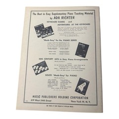 Songs From Sunny Italy Made Easy for Piano Ralph Milligan VTG 1960 NOS