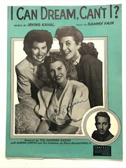 1937 I Can Dream, Can&rsquo;t I ? The Andrews Sisters G. Jennings 1937 Sheet Music