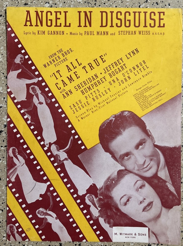 VTG Sheet Music 1939 ANGEL IN DISGUISE IT ALL CAME TRUE ANN SHERIDAN LYNN