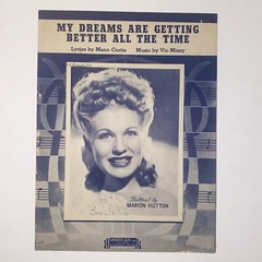 Vintage 1944 My Dreams Are Getting Better All The Time Sheet Music Marion Hutton