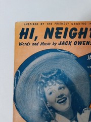 Hi Neighbor Sheet Music Vintage 1941 San Antonio Rose By Jack Owens