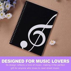 ZeriLion 100 Pages Blank Sheet Music Notebook – Staff Manuscript Paper Black