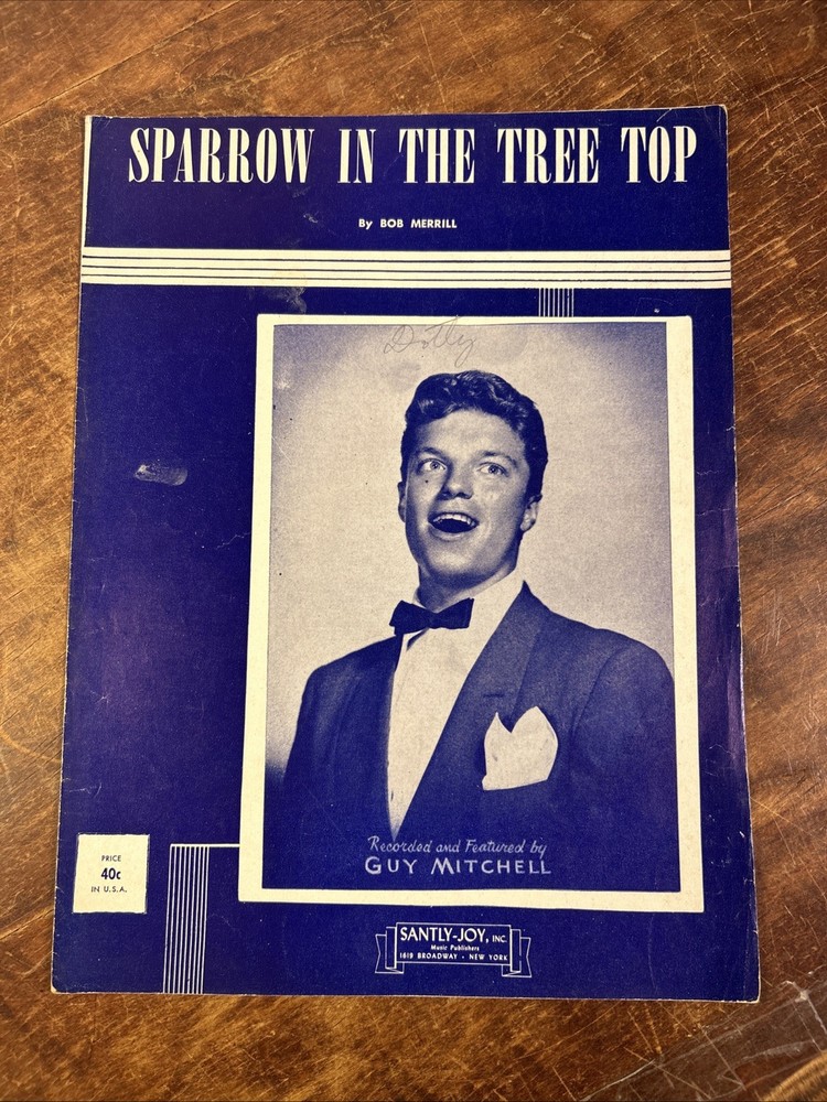 Sparrow In The Tree Top Bob Merrill Guy Mitchell Santly Joy Sheet Music 1951