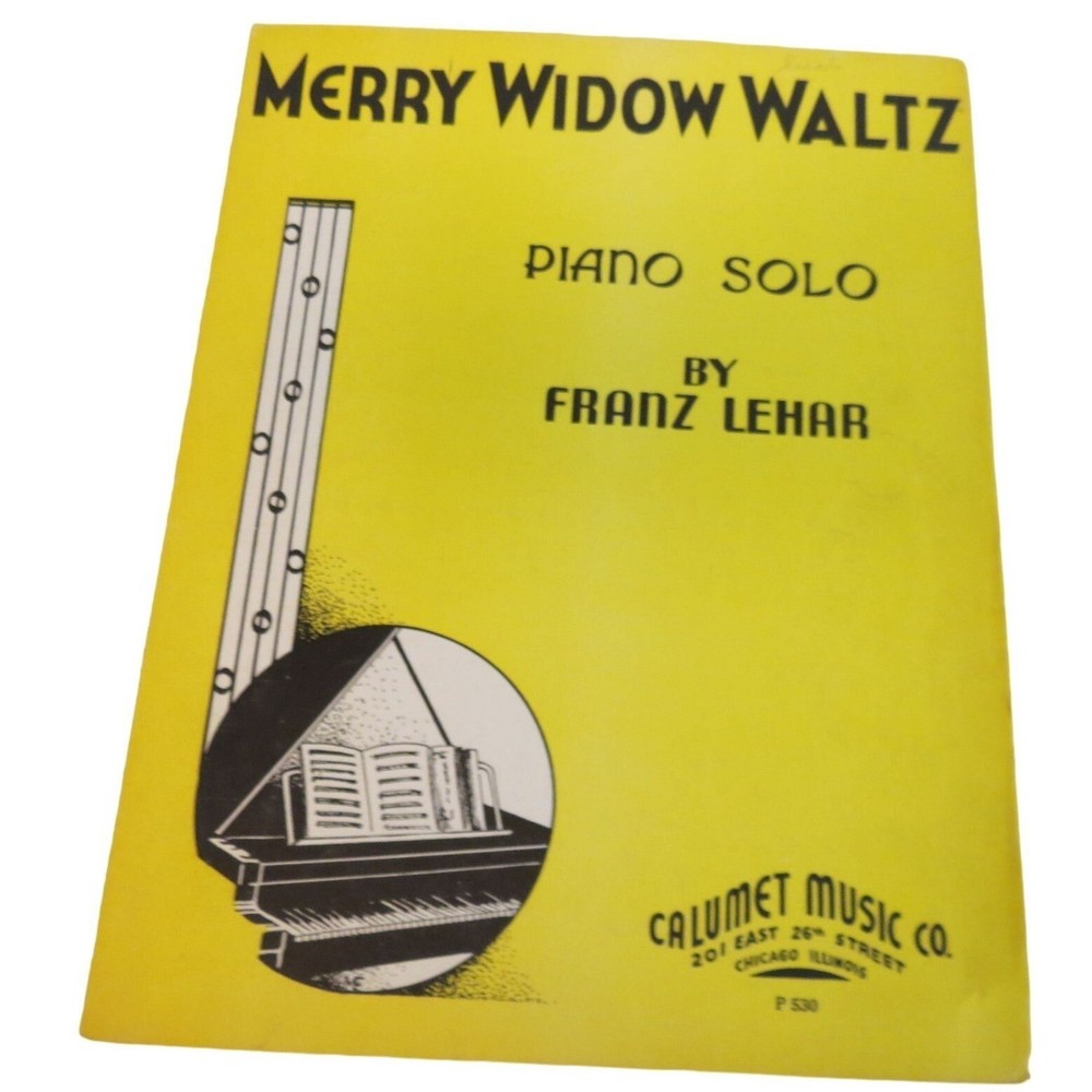 Merry Widow Waltz Piano Solo Franz Lehar Sheet Music 1935 Calumet Music Co