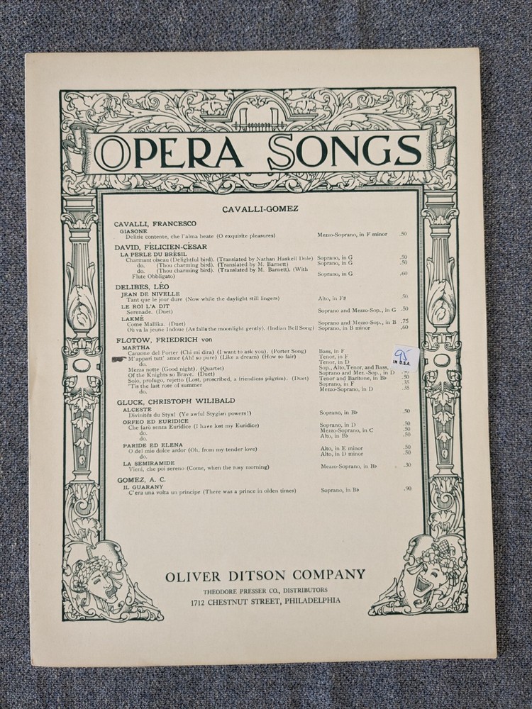 M&rsquo;Appari Tutt&rsquo;Amor – Ah So Pure Like A Dream, How So Fair Tenor in F opera music