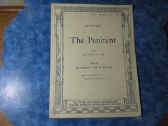 ANTIQUE THE PENITENT SHEET MUSIC Beardsley Van de Water 1892 High Voice VGC