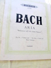 SALE! BACH ARIA for voice and piano trio – 2 violins, cello, & continuo parts.