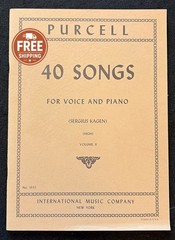 Purcell 40 Songs Vol 2 High Voice & Piano Sheet Music Sergius Kagen IMC