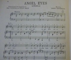 ANGELA Movie Sheet Music ANGEL EYES 1955 Dennis O&rsquo;Keefe Mara Lane UK printing