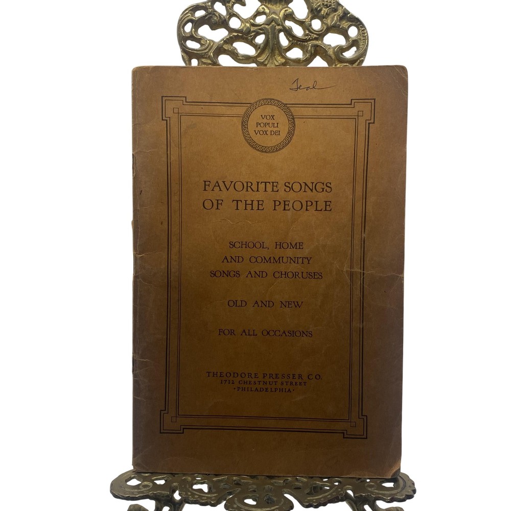 Vintage Theodore Presser Favorite Songs Of The People Vocal Songbook 1927 USA