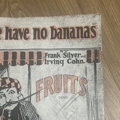YES! WE HAVE NO BANANAS 1923 ART & MUSIC SHEET FRANK SILVER IRVING COHN