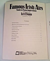 Sheet Music Famous Irish Airs 1982 Piano Arranged By Lee Evans
