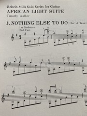 Vtg Timothy Walker African Light Suite Classical Guitar Song Sheet Music Rare