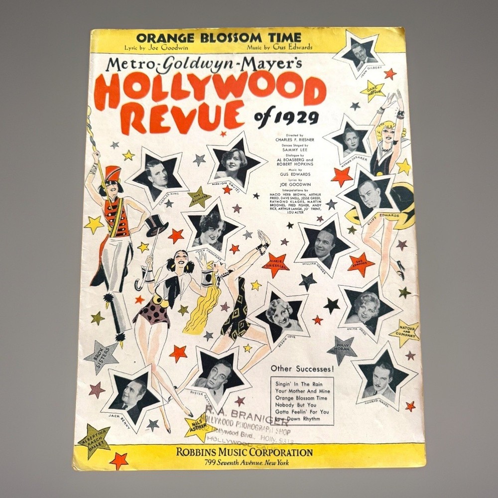 Orange Blossom Time Sheet Music 1929 MGM Hollywood Revue Joe Goodwin Edwards