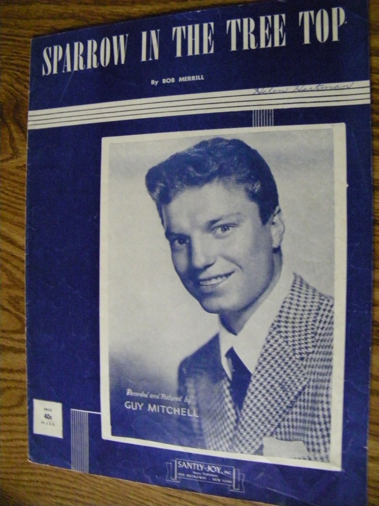 SHEET MUSIC SPARROW IN THE TREE TOP BY BOB MERRILL 1951