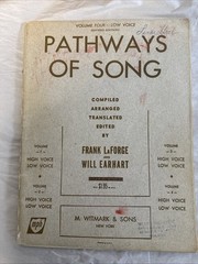 1934 Pathways of Song Witmark pub Volume Four -low Voice REVISED EDITION