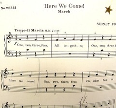 Here We Come March Sheet Music 1936 Piano Words Beginner Forrest US Seller
