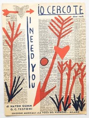 Lino Verde – Io Cerco Te (I Need You) – 1960 Italian Sheet Music+English Lyrics