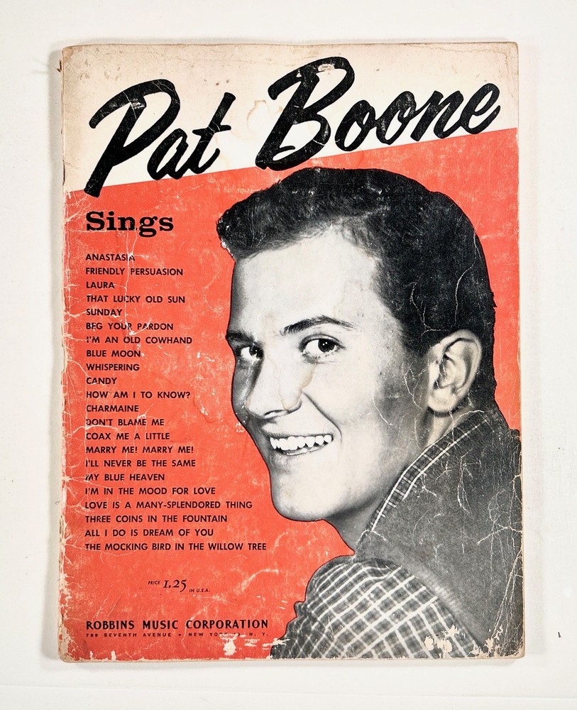 1957 PAT BOONE SINGS songbook CLASSIC MID-CENTURY TUNES piano ukulele ROBBINS