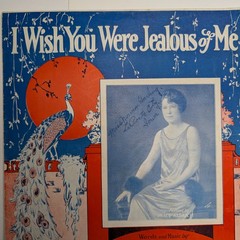 1926 Sheet Music I Wish You Were Jealous Of Me Peacock Art Deco Deep Henderson