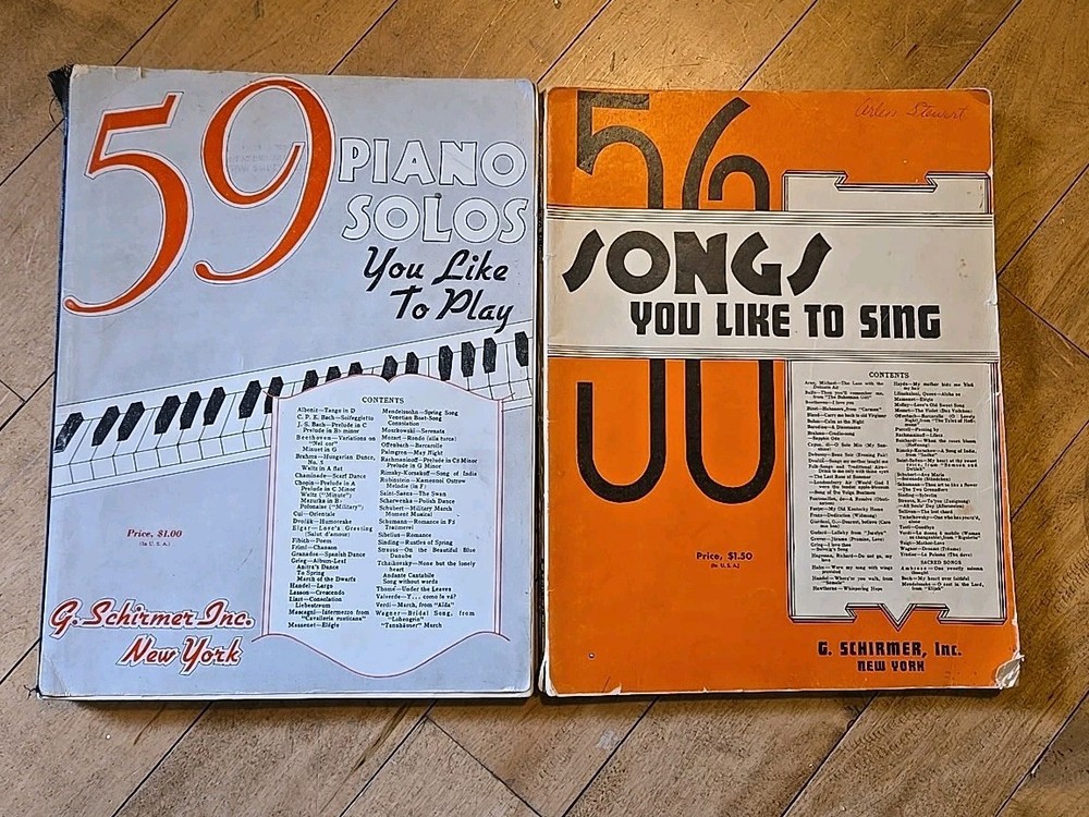 56 Songs You Like Sing & 59 Piano Solos 1937 Schirmer Piano Vocal-Folk/Classical