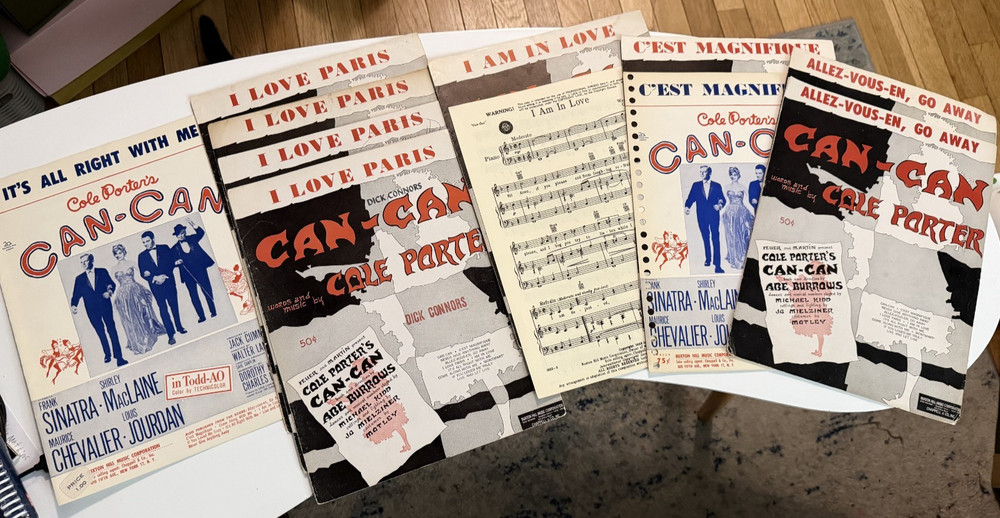Cole Porter CAN-CAN Sheet Music Lot 6 Pieces 1953 Broadway + 1960 Film Sinatra