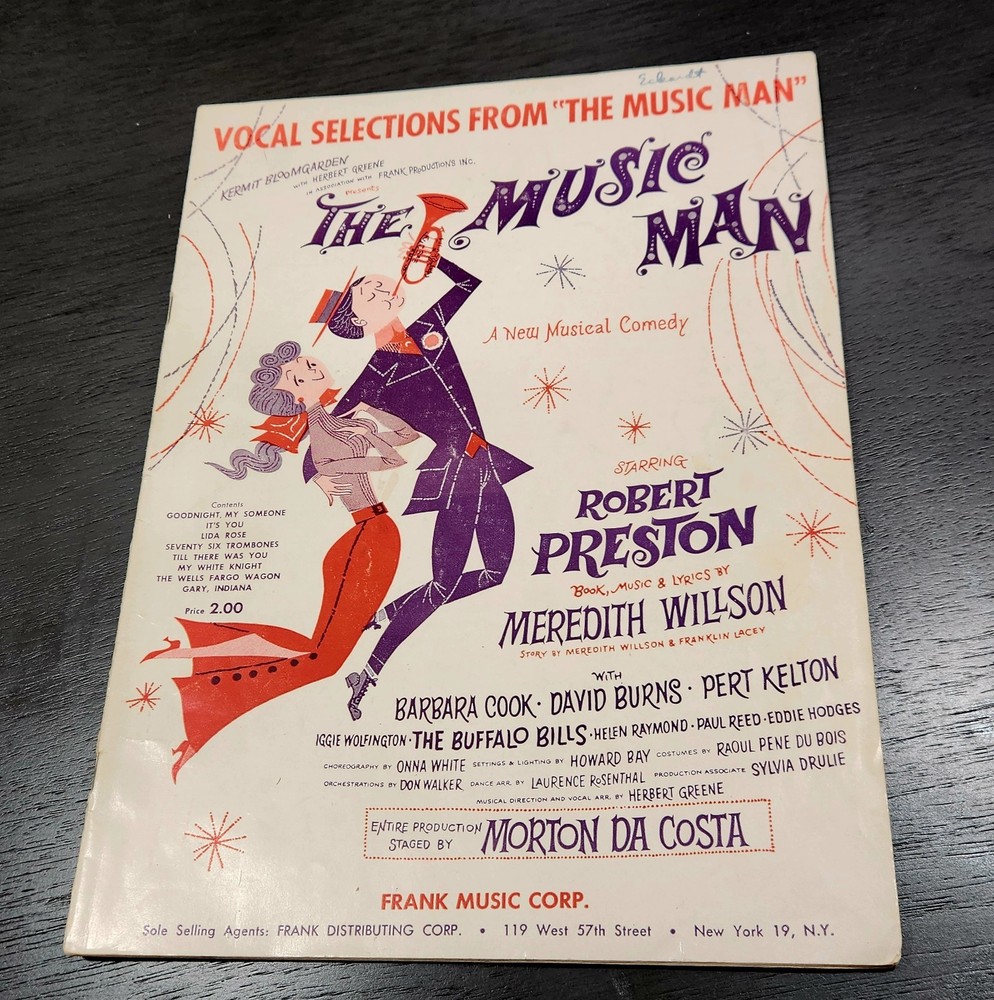 vintage 1957 sheet music songbook for the musical « The Music Man » by Meredith…