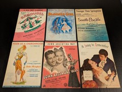 Vintage Sheet Music LOT 1940&rsquo;s Don Ameche Betty Grable Carousel Art Deco Covers