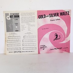 Vintage 1960 Gold and Silver Waltz Piano Solo Sheet Music by Franz Lehar