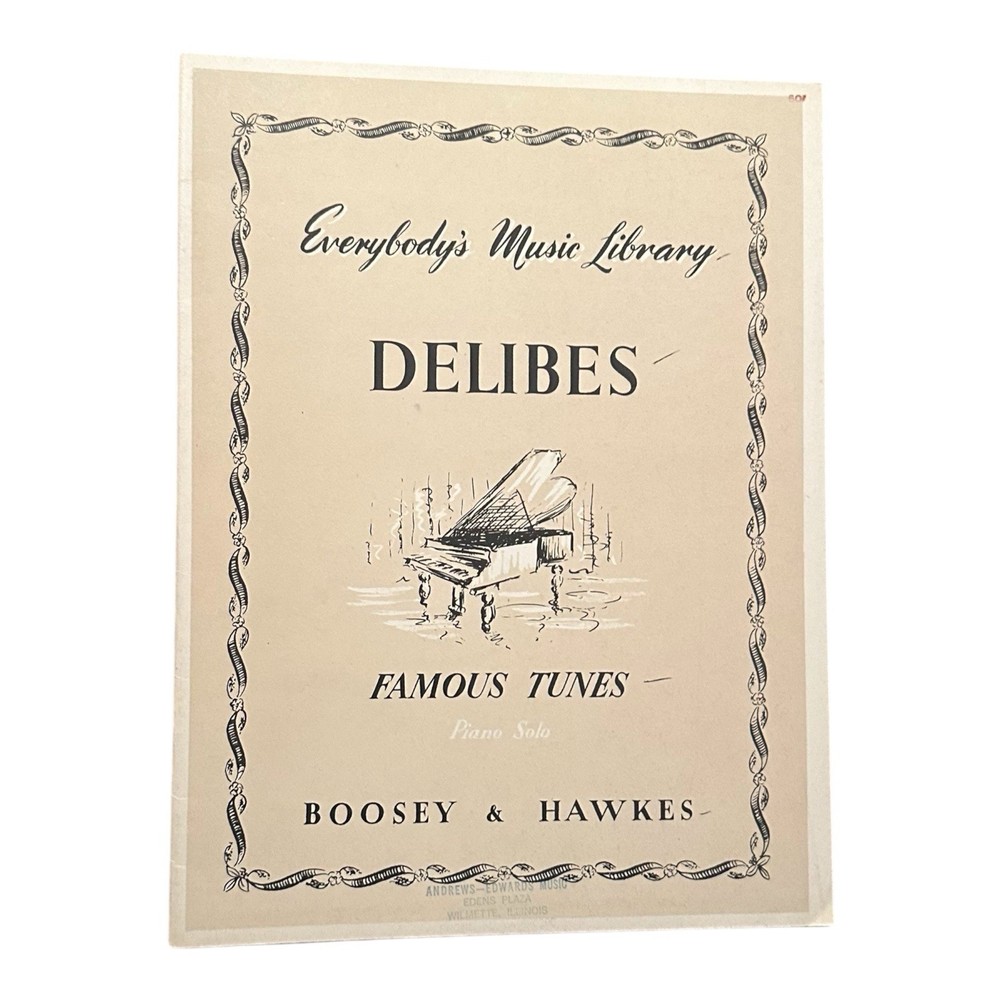Delibes Famous Tunes Piano Solo 1934 Boosey & Hawkes NOS Vintage