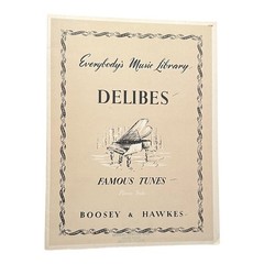 Delibes Famous Tunes Piano Solo 1934 Boosey & Hawkes NOS Vintage