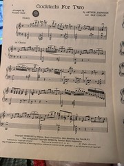 P 1952 Instrumental Piano Novelty Sheet Music COCKTAILS FOR TWO