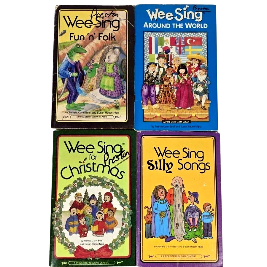 Wee Sing Songbooks Lot Of 4 Fun Folk Silly Songs Around World Christmas Vintage