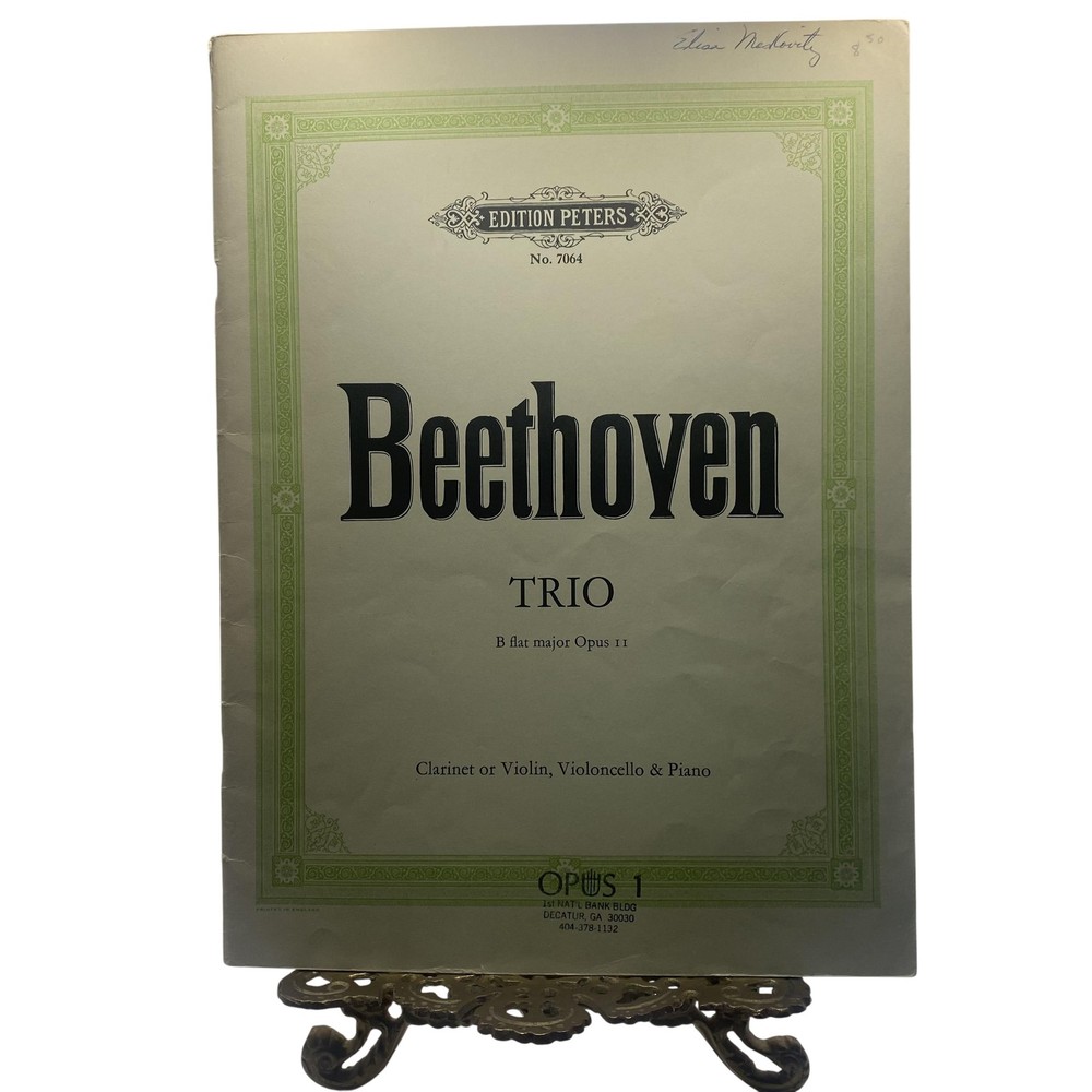 Vintage Edition Peters Beethoven Trio Op 11 Clarinet Violin Cello Piano Score