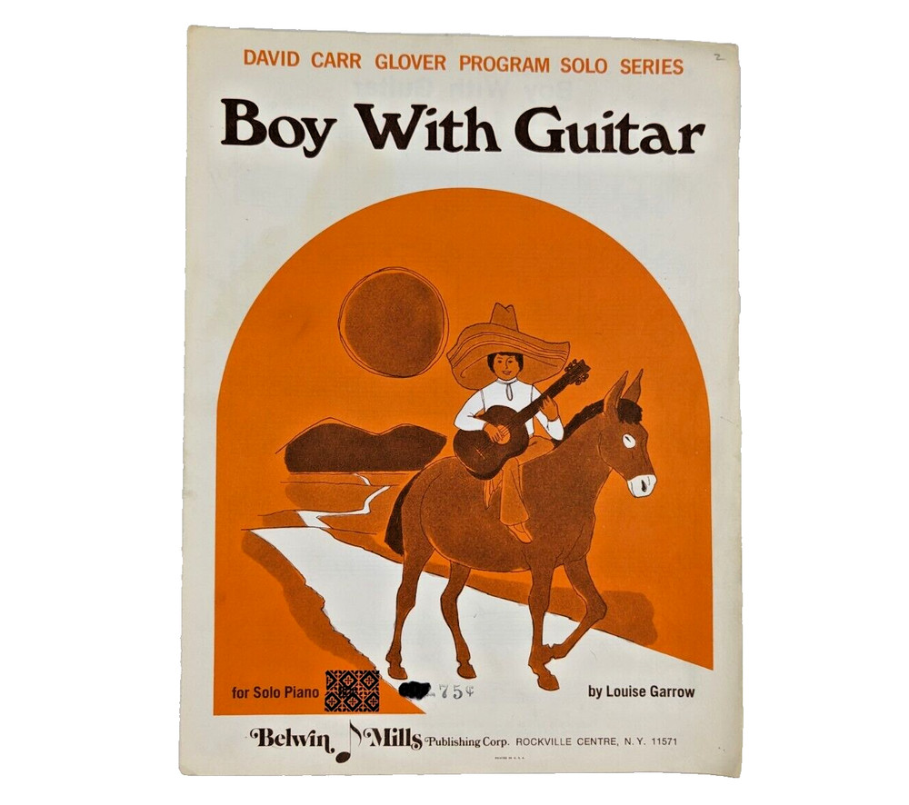 Boy with Guitar by Louise Garrow 1971 Solo Piano Sheet Music