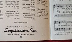 1967 Singspiration LOW VOICE #13 Thirteen Gospel Music Baritone & Alto Solos
