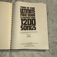 Ultimate Fake Book Contains Over 1200 Songs Piano Organ Guitar Vol 1 1981 Music