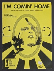 I&rsquo;m Comin&rsquo; Home Tommy James Sheet Music Piano Vocal Guitar 1971 Big 7 USA SELLER