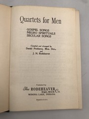 1926 Quartets For Men Gospel Negro Spirituals Secular Songbook Christian