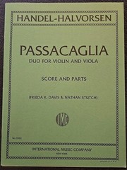 Handel: Passacaglia Duo for Violin and Viola Score & Parts Halvorsen IMC 3362
