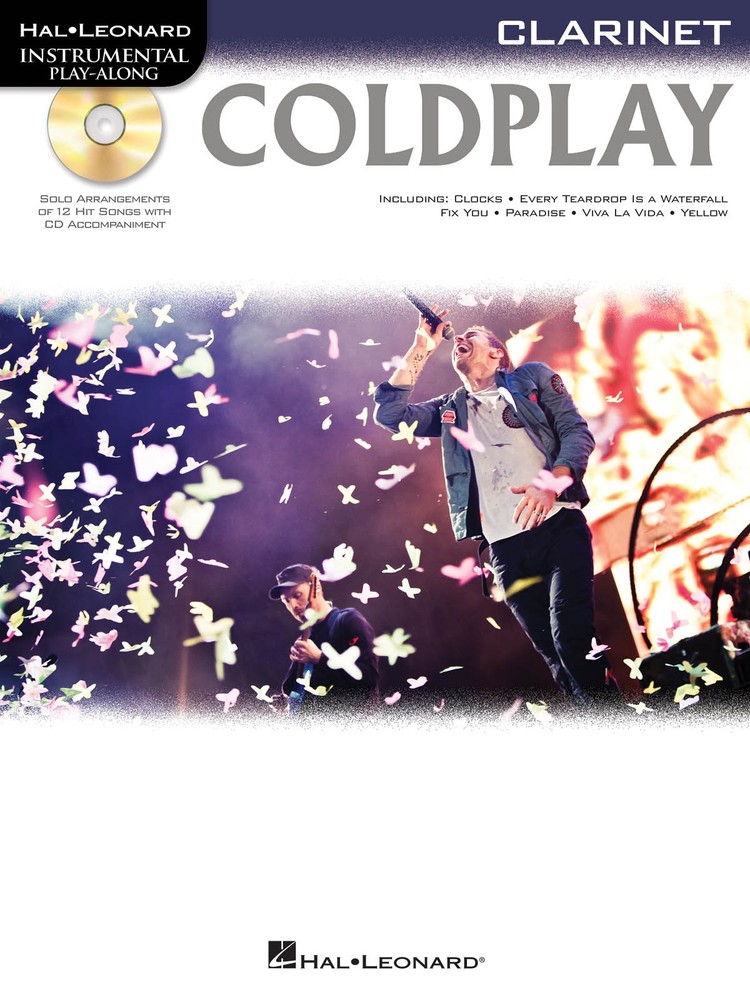 Coldplay for Clarinet Solo Sheet Music 12 Songs Instrumental Play-Along Book CD