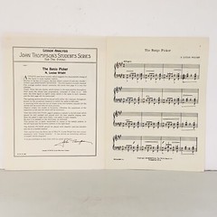 Vintage 1936 The Banjo Picker Piano Sheet Music by N Louise Wright