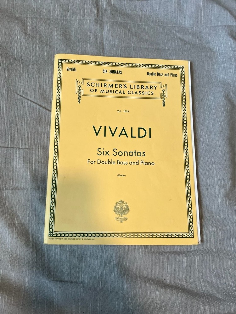 Antonio Vivaldi Six Sonatas for Double Bass and Piano – Schirmer&rsquo;s Library Vol.