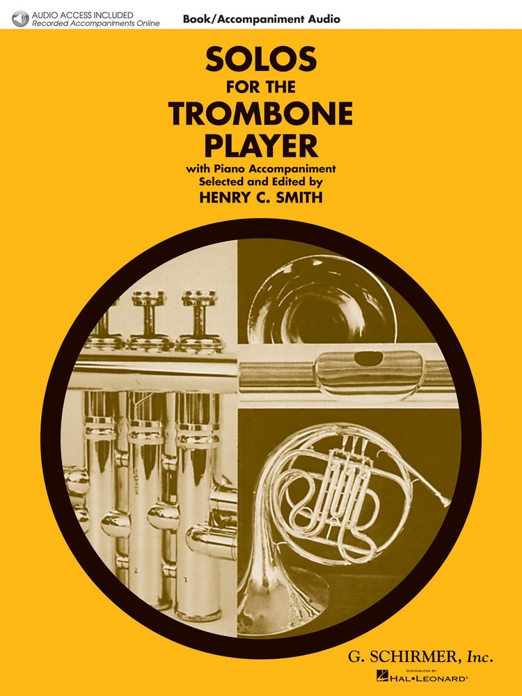 Solos for Trombone Player Sheet Music Piano Accompaniment Book Play-Along Audio