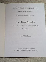 Chopin Four Easy Preludes For Piano Editor Paderewski E, B & C Minor A Major