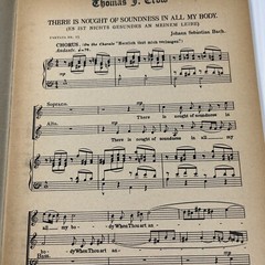 J S Bach There is Nought of Soundness Vintage Choral Music Book Religious