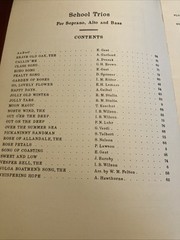 School Trios: Part Songs For SOPRANO, ALTO AND BASS VOICES. Theodore Presser Co