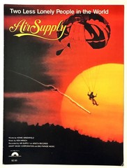 1982 AIR SUPPLY « TWO LESS LONELY PEOPLE IN THE WORLD » SHEET MUSIC B POP ROCK ERA